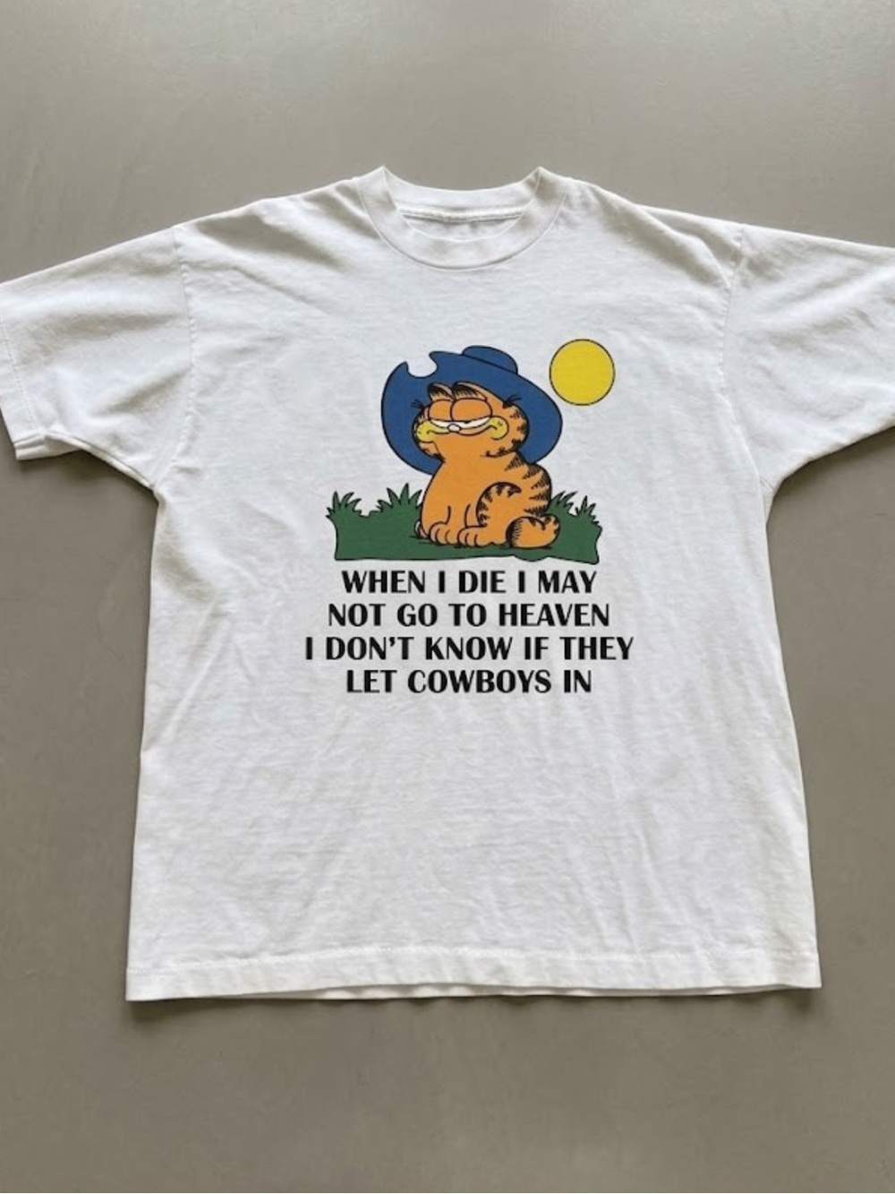 Garfield Cowboy Gildan White Tee